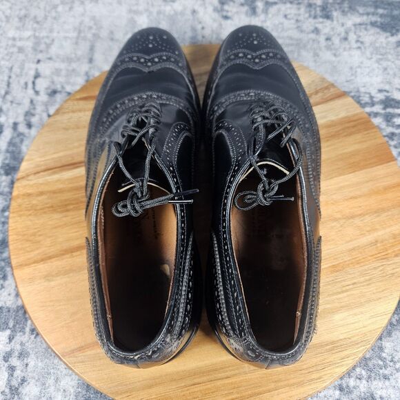 Allen Edmonds McAllister Shoes Mens 8.5 C Black Leather Wingtip Oxford USA main image 8